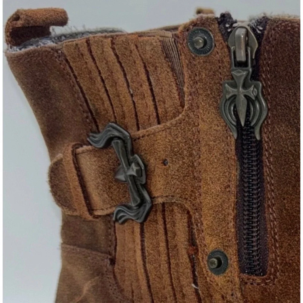 MARK NASON Lounge U Rock Boot Cross Brown Suede Leather Shoe Mens‎ Buckle Chukka
